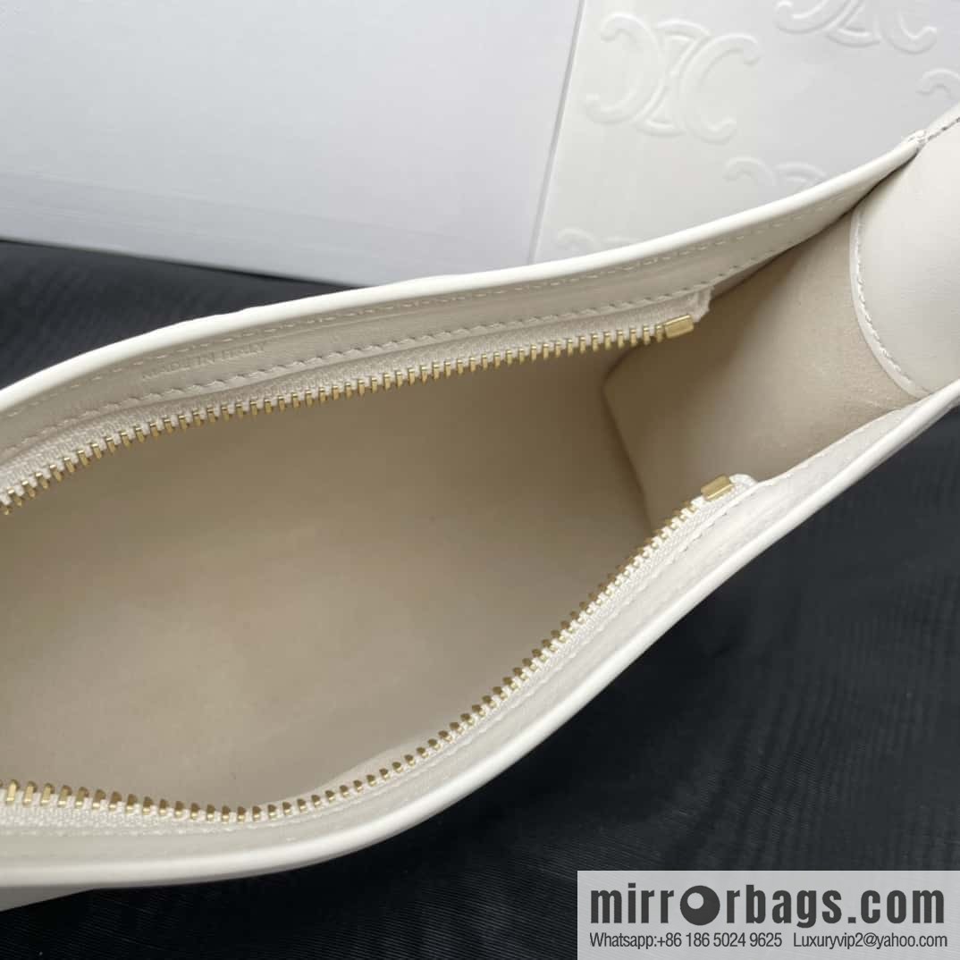 CELINE's new armpit bag collection TRIOMPHE handbag 198153 white