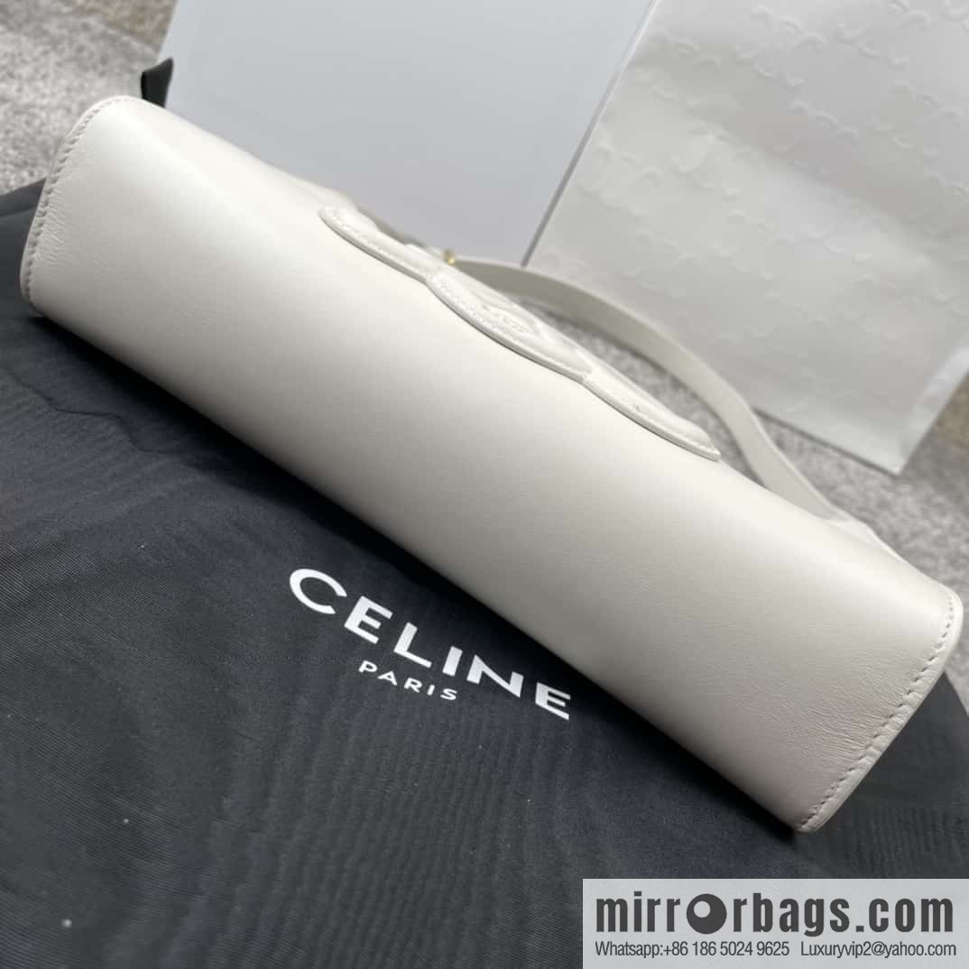 CELINE's new armpit bag collection TRIOMPHE handbag 198153 white
