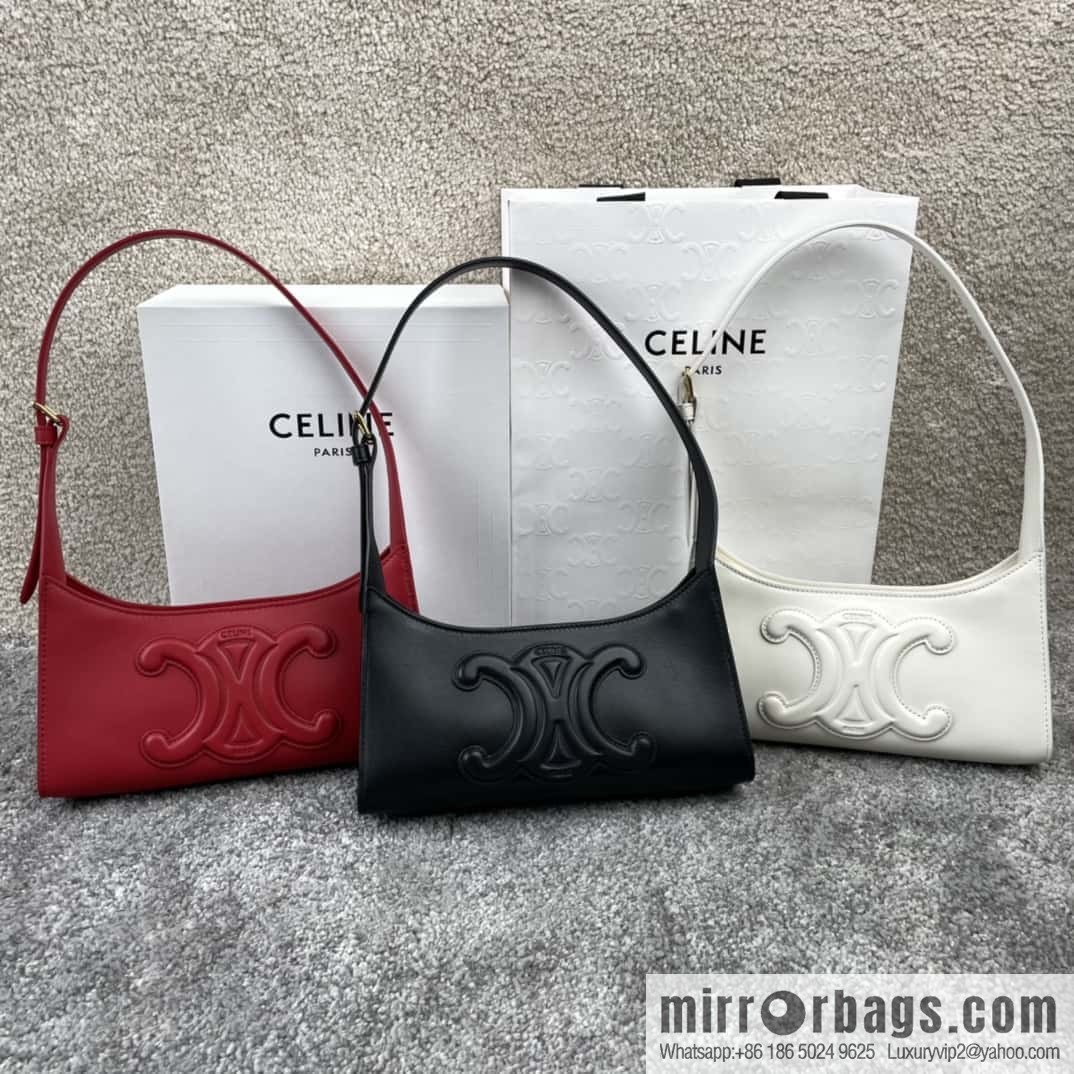 CELINE's new armpit bag collection TRIOMPHE handbag 198153 white