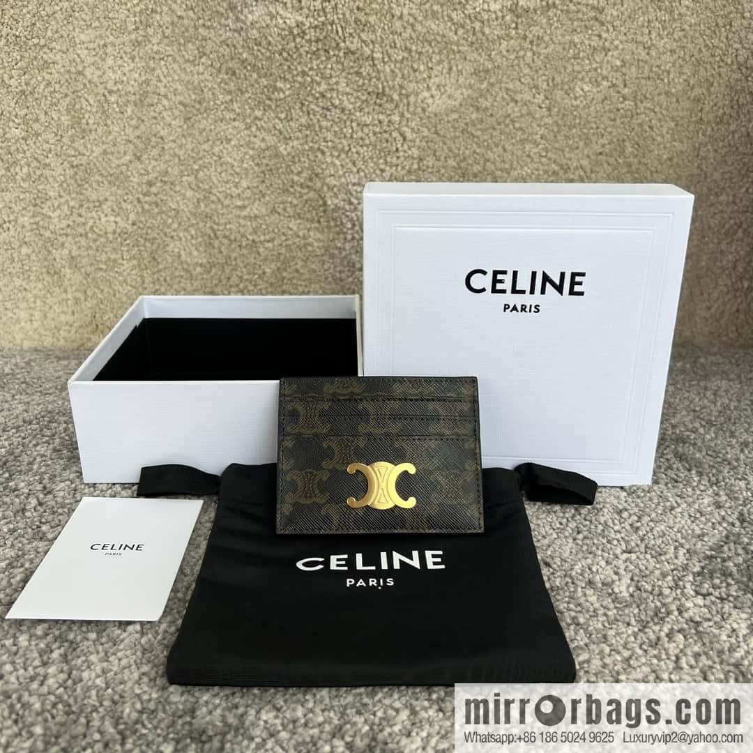 CELINE TRIOMPHE logo printed card holder 10L832 old color