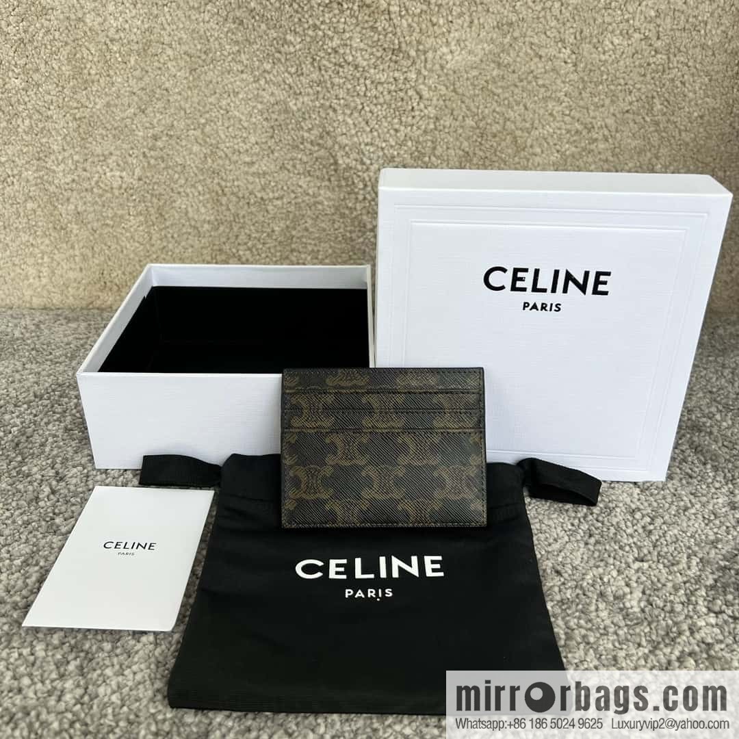 CELINE TRIOMPHE logo printed card holder 10L832 old color