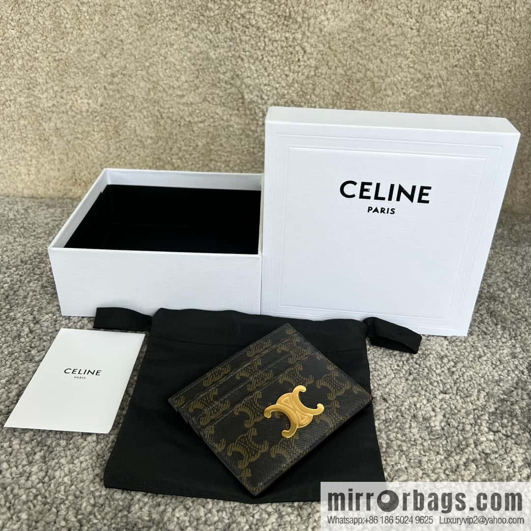 CELINE TRIOMPHE logo printed card holder 10L832 old color