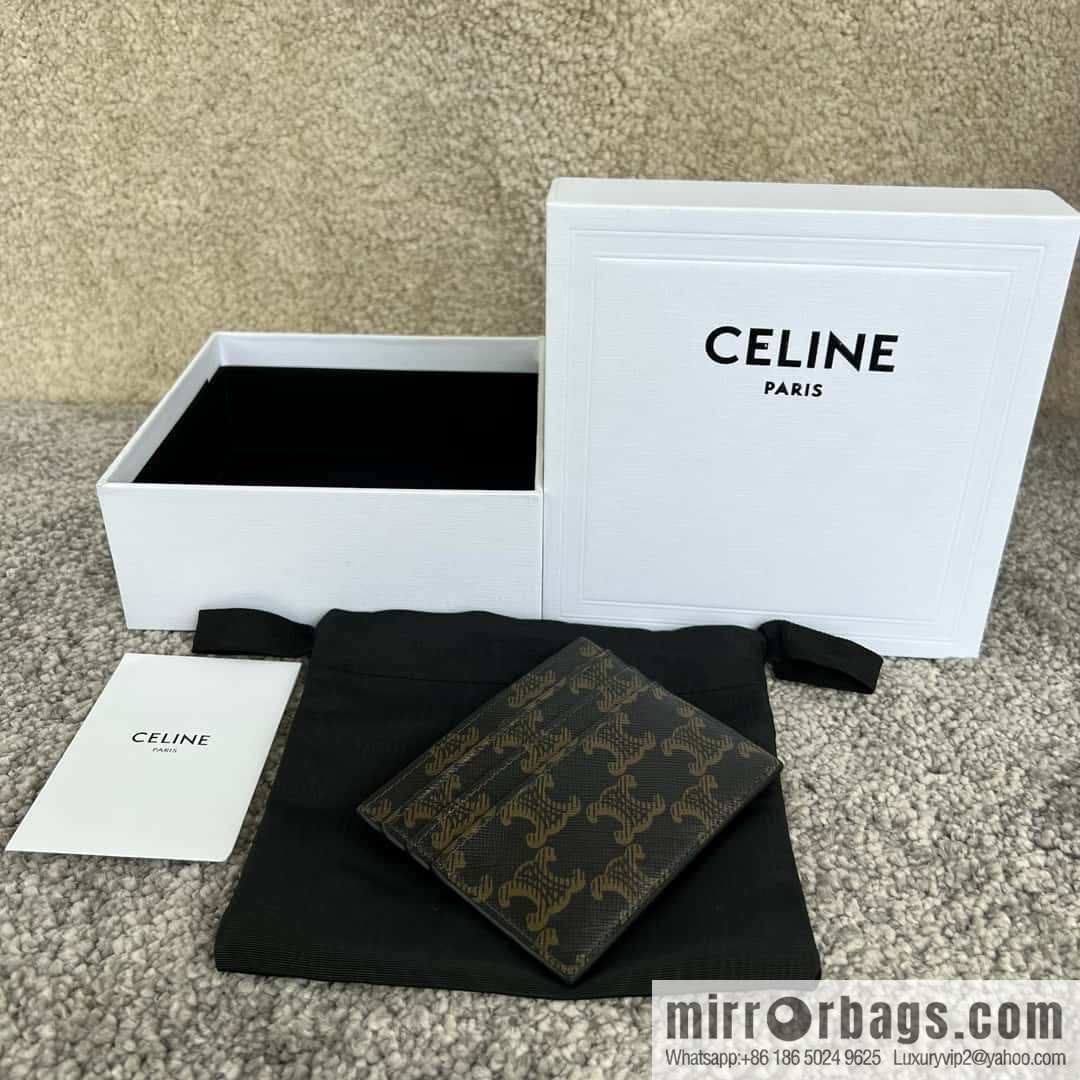 CELINE TRIOMPHE logo printed card holder 10L832 old color