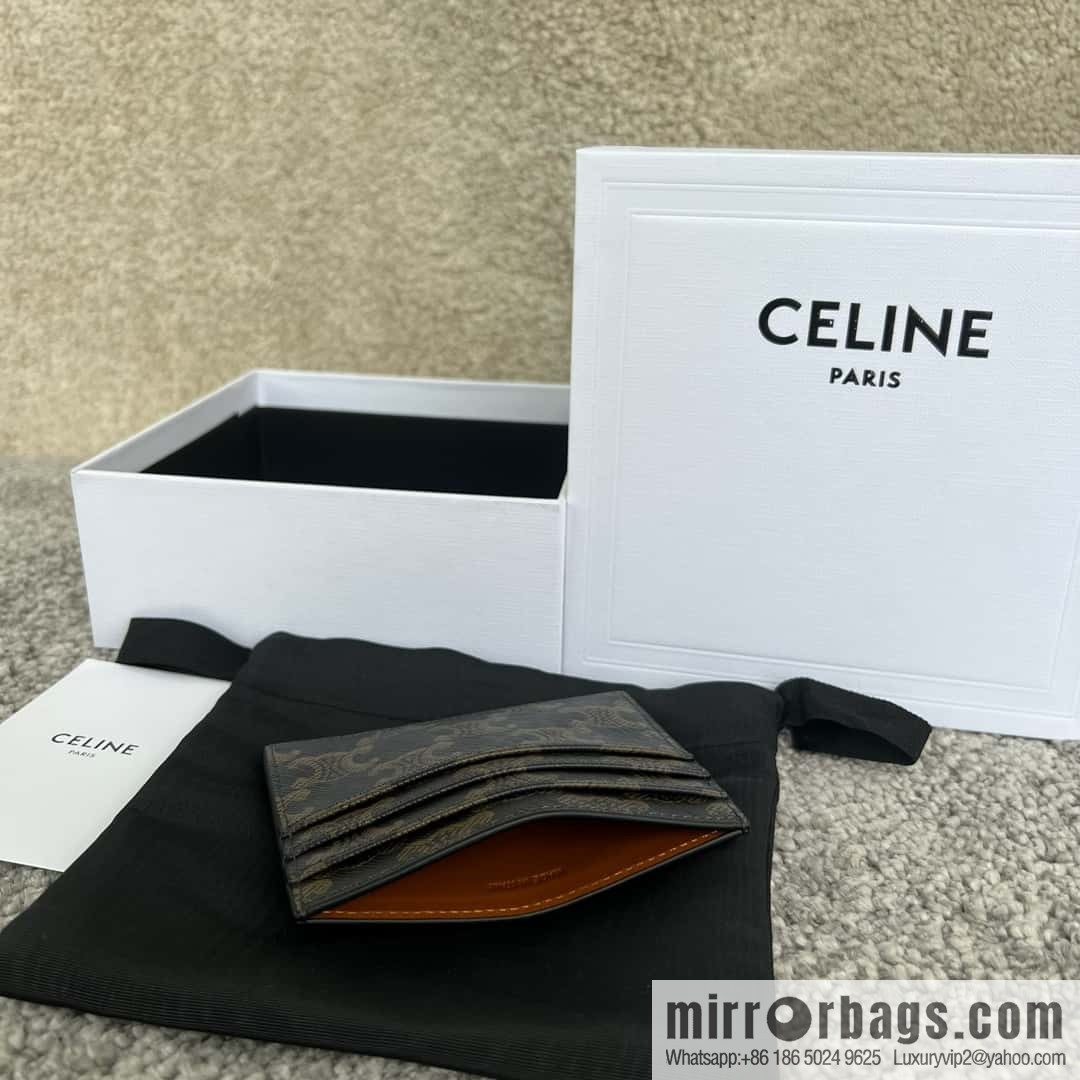 CELINE TRIOMPHE logo printed card holder 10L832 old color