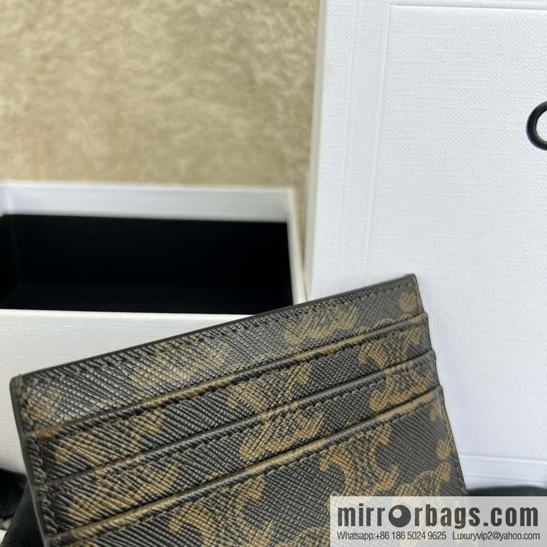 CELINE TRIOMPHE logo printed card holder 10L832 old color