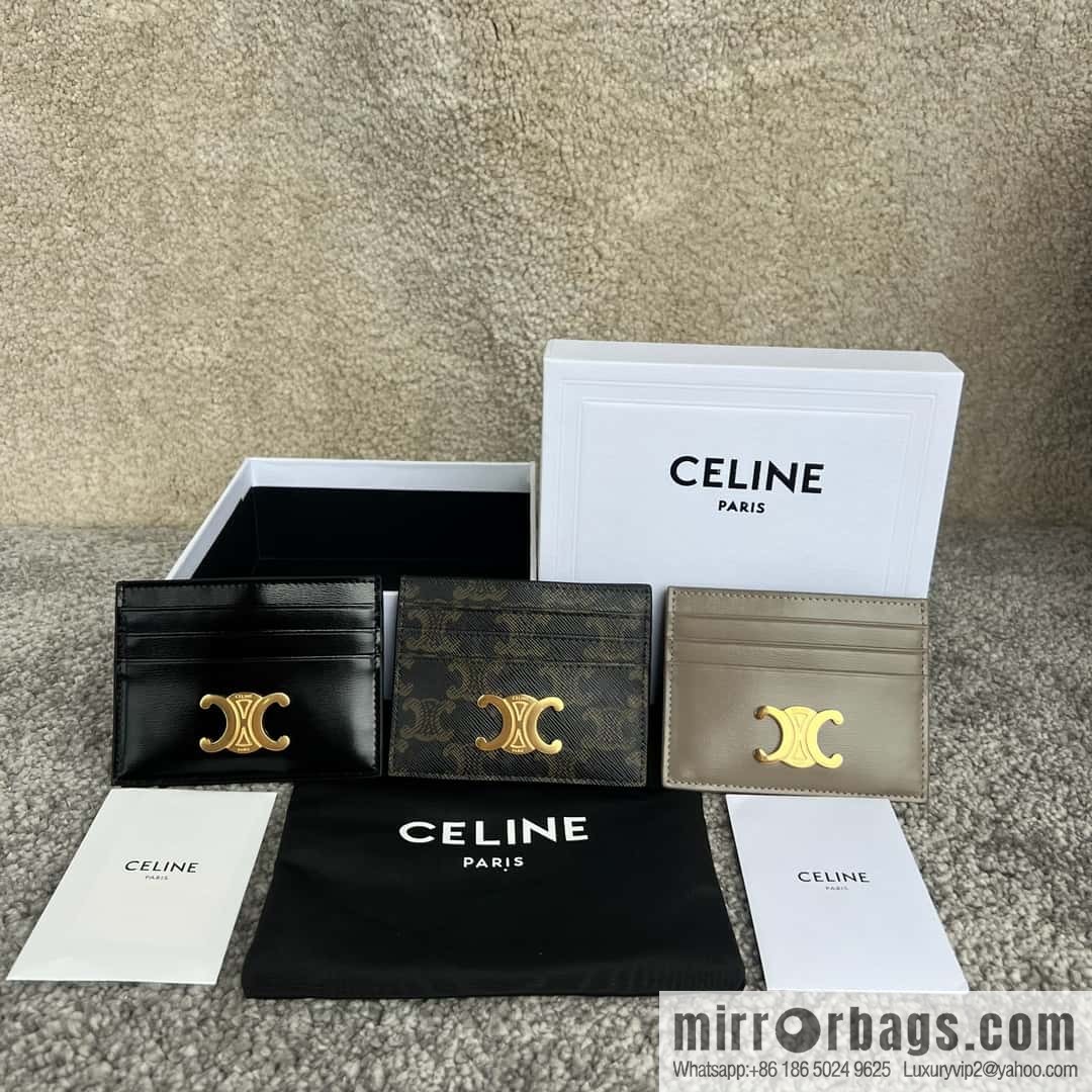 CELINE TRIOMPHE logo printed card holder 10L832 old color