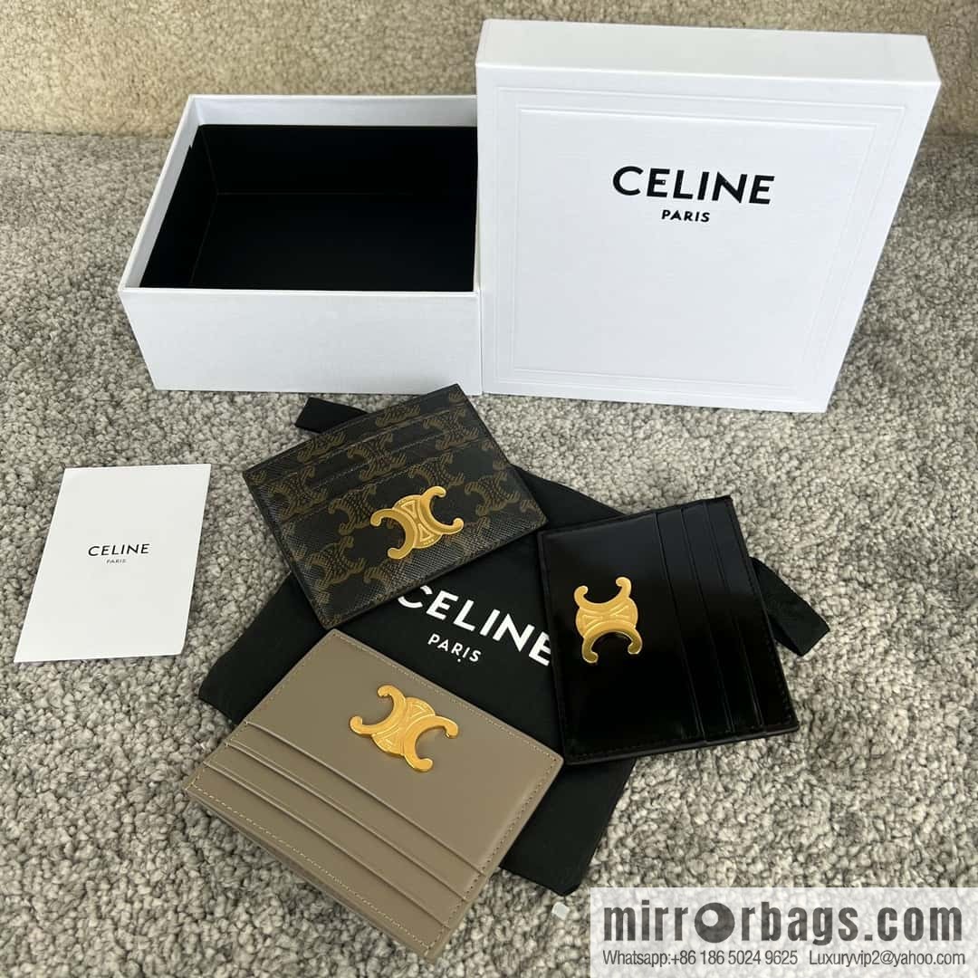 CELINE TRIOMPHE logo printed card holder 10L832 old color