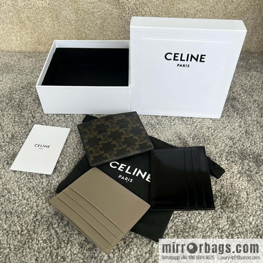 CELINE TRIOMPHE logo printed card holder 10L832 old color