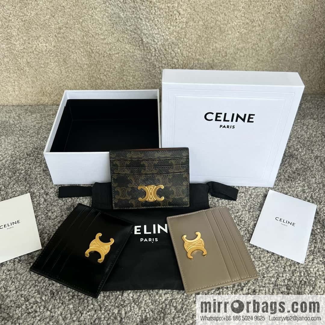 CELINE TRIOMPHE logo printed card holder 10L832 old color