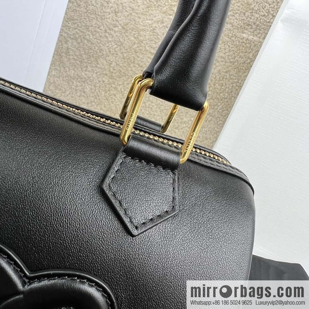 CELINE small smooth cow leather (fabric) Boston bag 113773 black