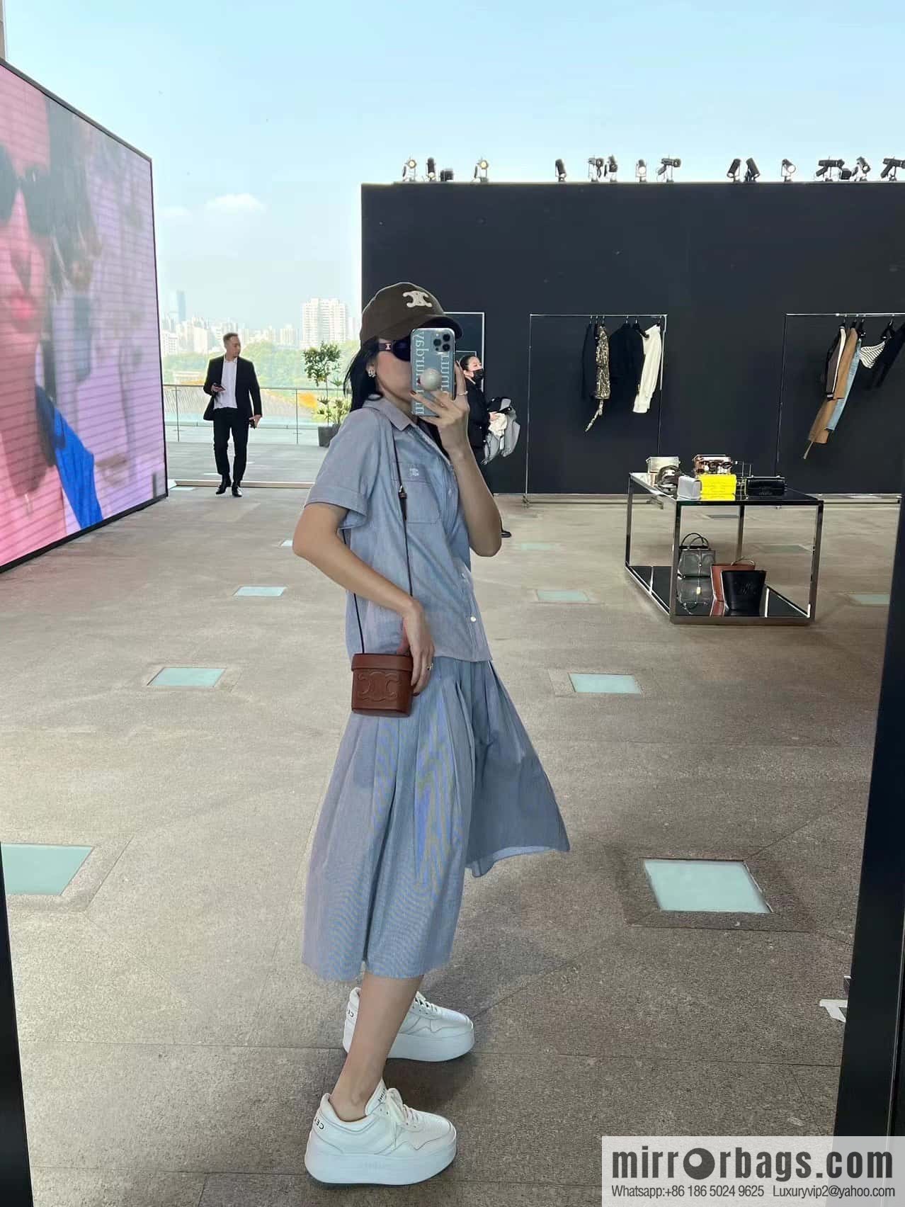 CELINE classic spring and summer thick-soled height-increasing white shoes