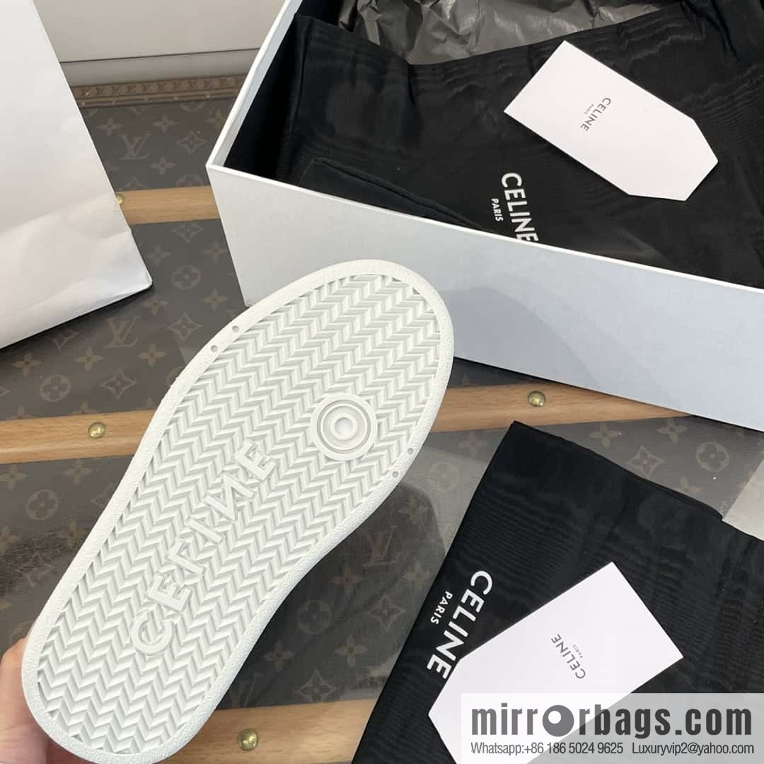 CELINE classic spring and summer thick-soled height-increasing white shoes