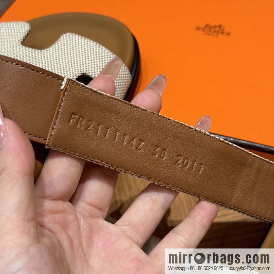 Hermès 225 CHYPRE SANDAL uncle shoes, brown patchwork/Ck37/gold/Cloth plain weave/Cloth/swift