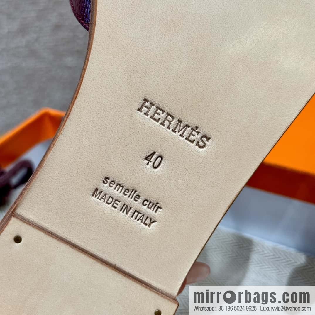 Hermès 181 Oran Sandals, Saddle Red/OG/Rouge Sellier Lizard 🦎/Lizard