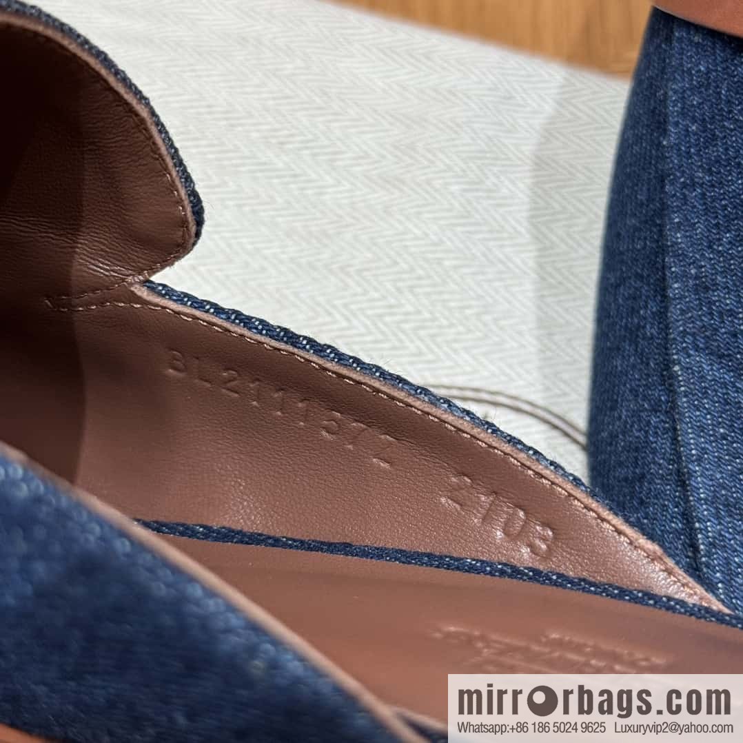 Hermès 188 OZ mule half trailers, cowboy blue/cowboy blue /Cowboy
