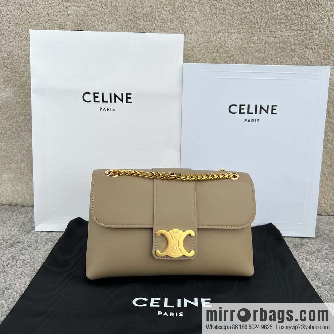 CELINE TEEN VICTOIRE Small soft cow leather (fabric) handbag 116593 apricot