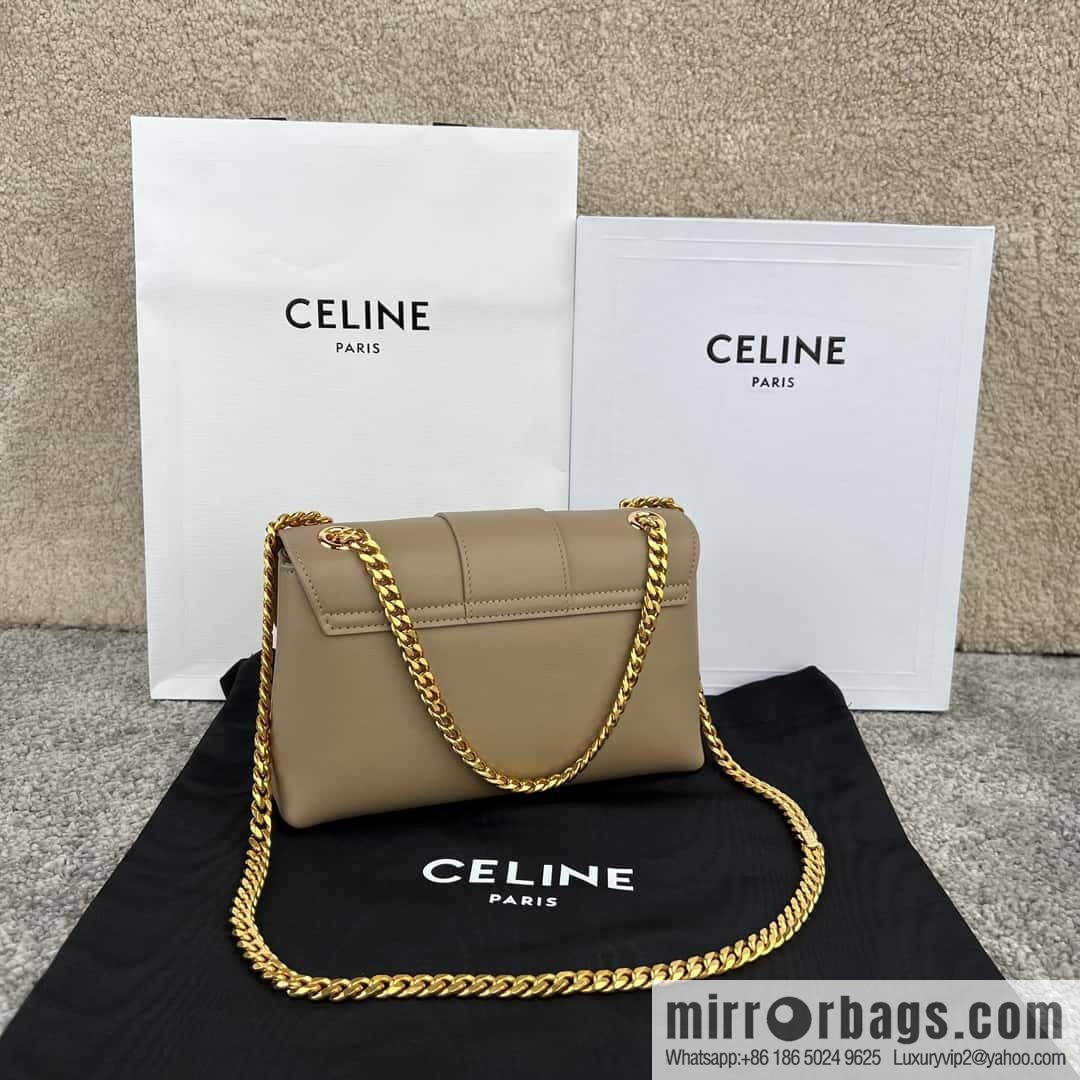 CELINE TEEN VICTOIRE Small soft cow leather (fabric) handbag 116593 apricot