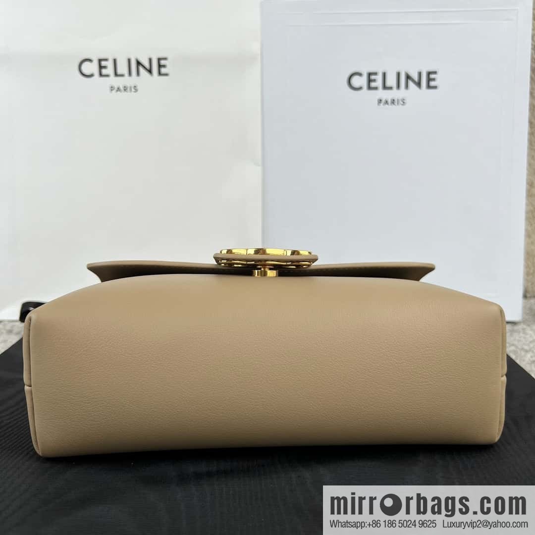 CELINE TEEN VICTOIRE Small soft cow leather (fabric) handbag 116593 apricot