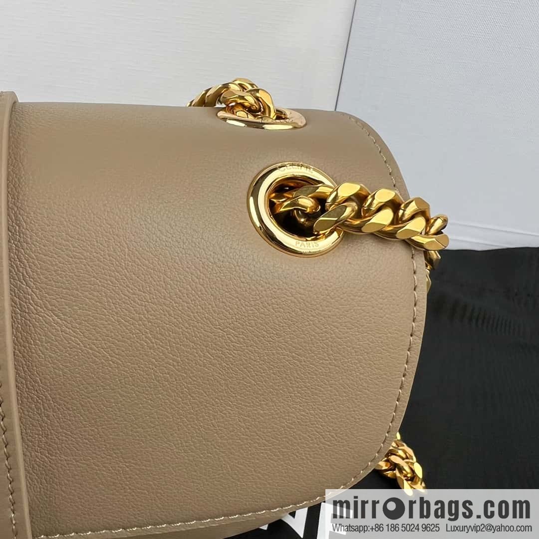 CELINE TEEN VICTOIRE Small soft cow leather (fabric) handbag 116593 apricot