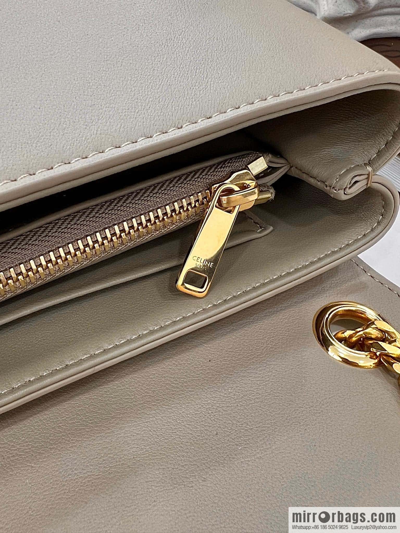 CELINE VICTOIRE medium soft cow leather (fabric) handbag 115853 apricot