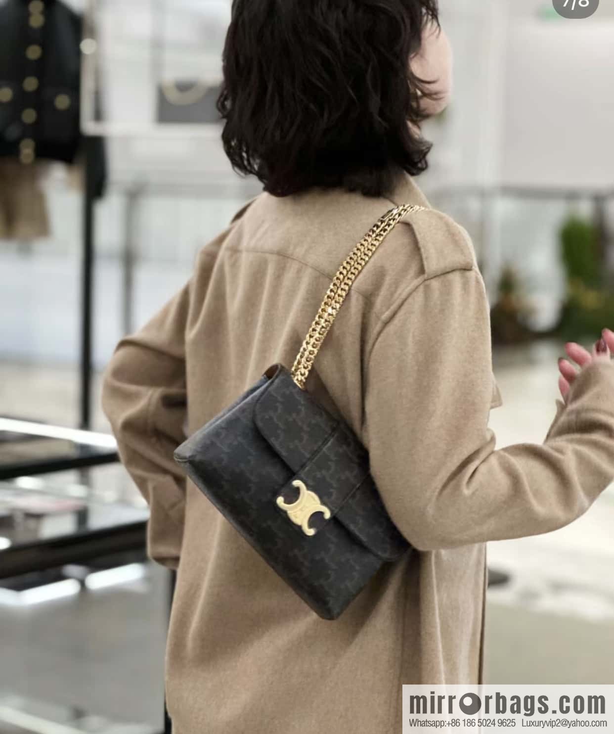 CELINE TEEN VICTOIRE small logo printed handbag 116592 old color