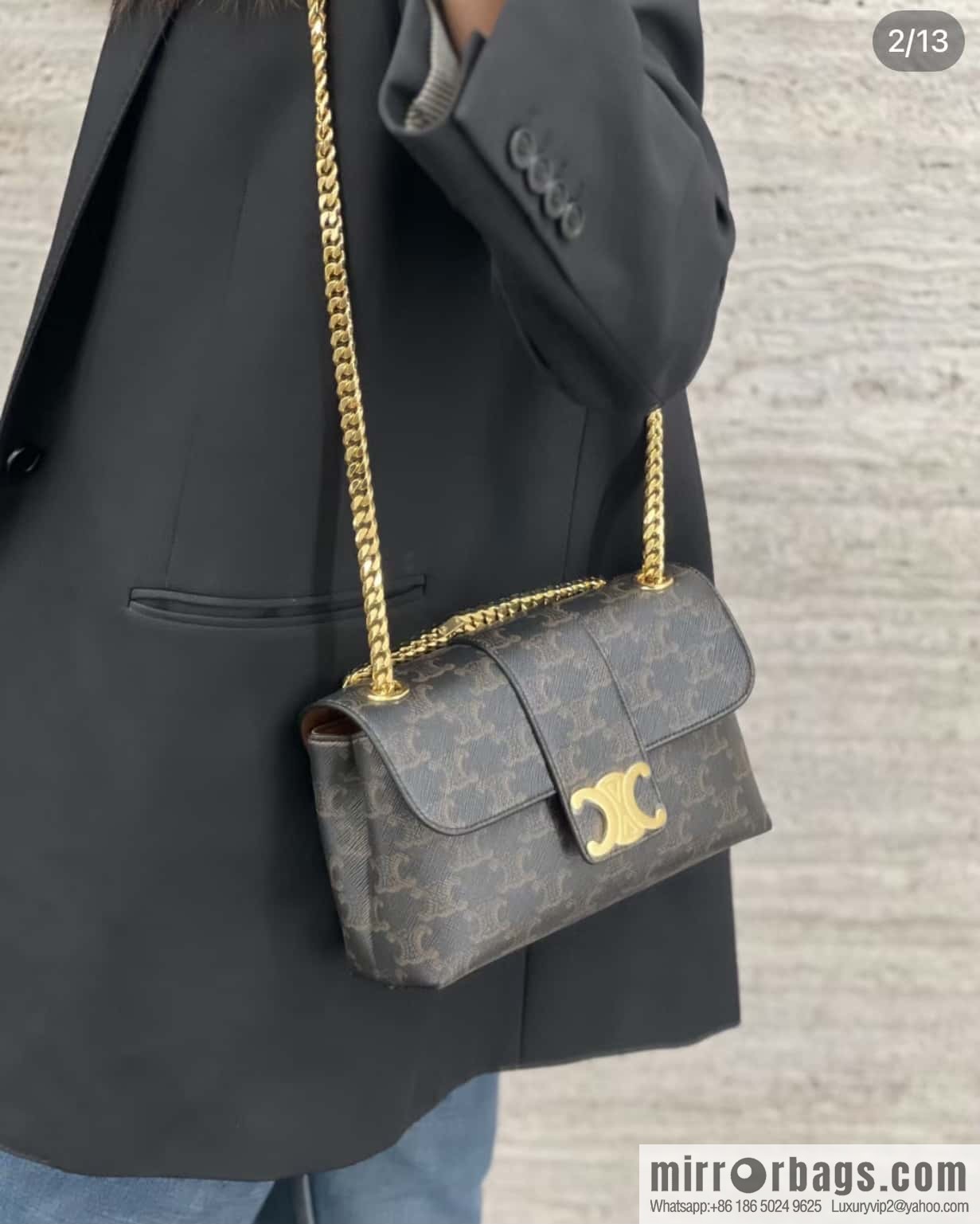CELINE TEEN VICTOIRE small logo printed handbag 116592 old color
