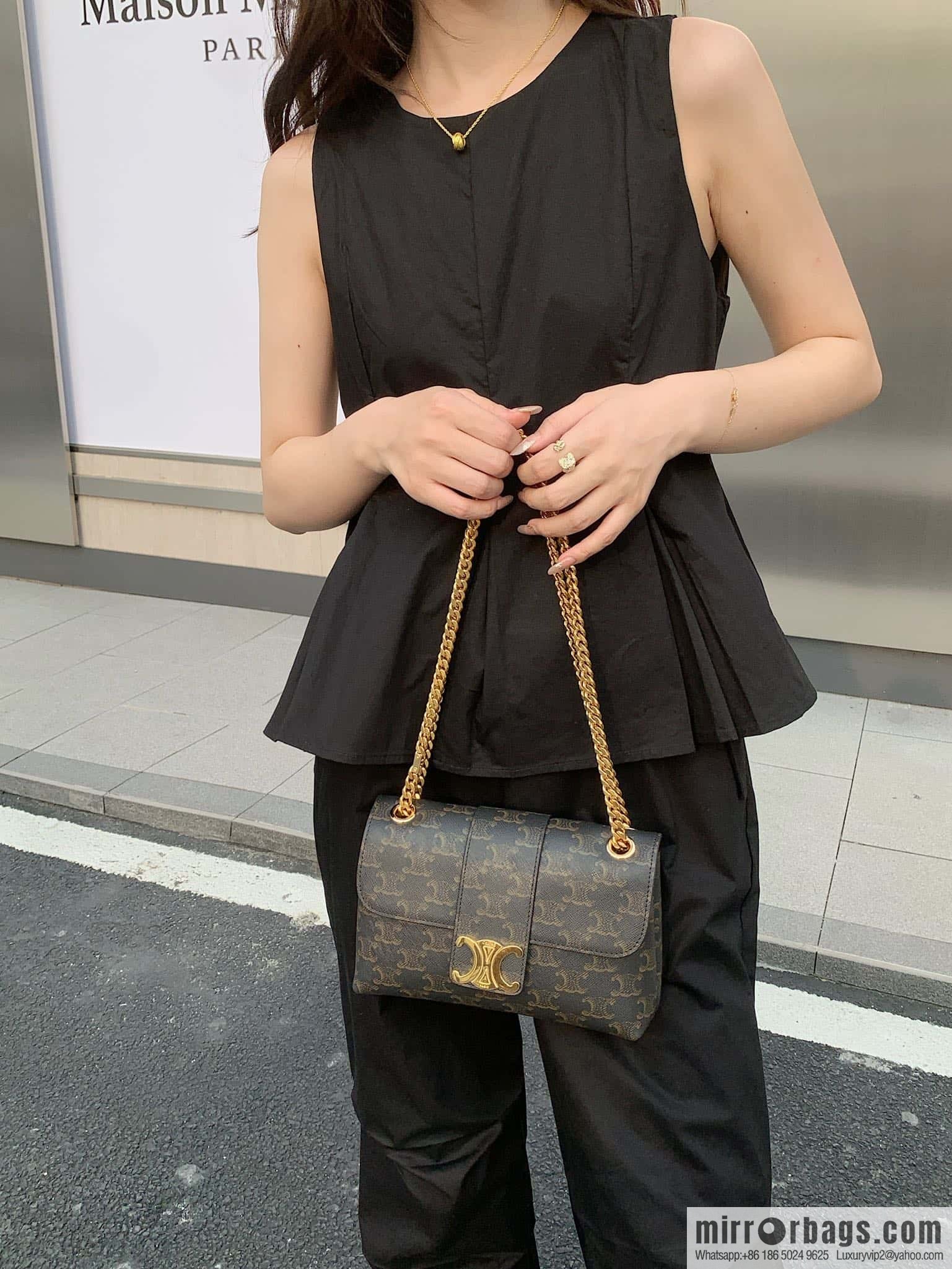 CELINE TEEN VICTOIRE small logo printed handbag 116592 old color