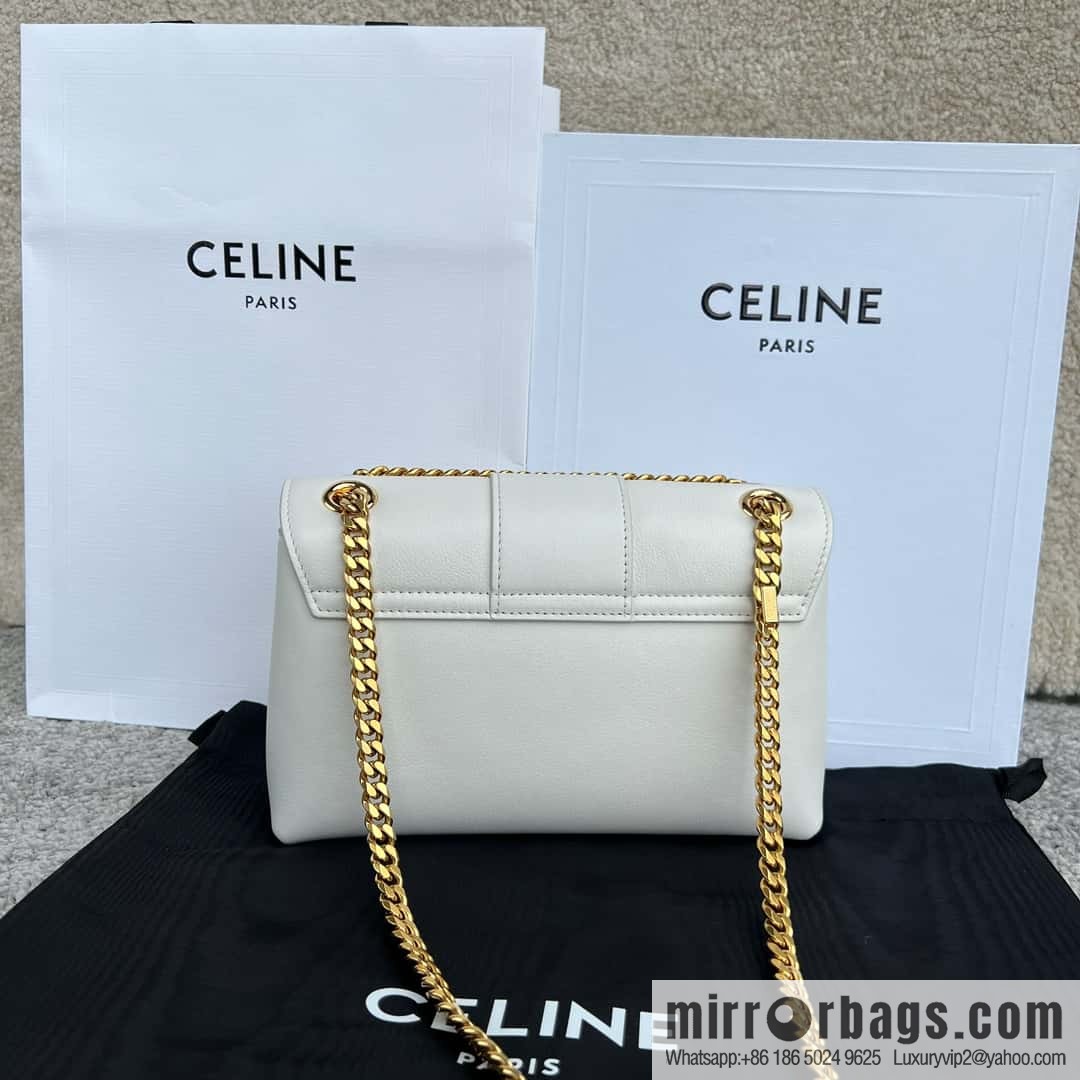CELINE TEEN VICTOIRE Small soft cow leather (fabric) handbag 116593 white