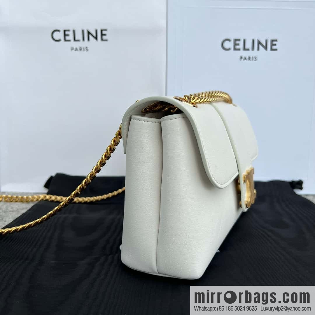 CELINE TEEN VICTOIRE Small soft cow leather (fabric) handbag 116593 white