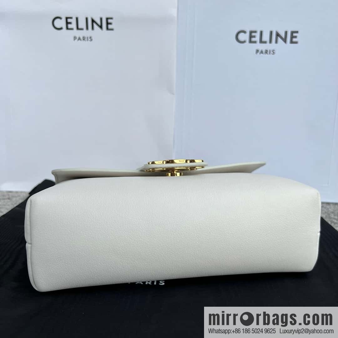 CELINE TEEN VICTOIRE Small soft cow leather (fabric) handbag 116593 white