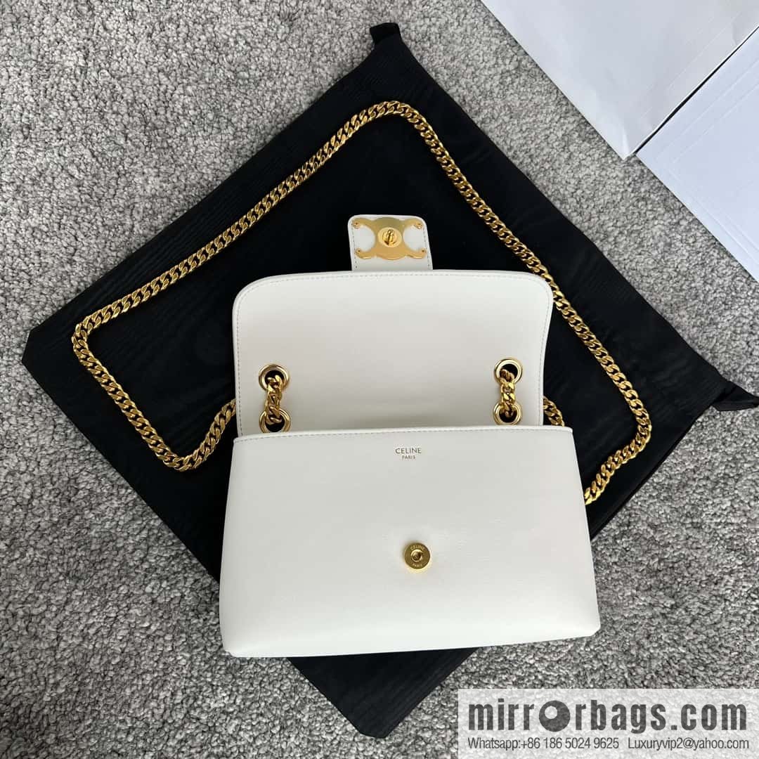 CELINE TEEN VICTOIRE Small soft cow leather (fabric) handbag 116593 white