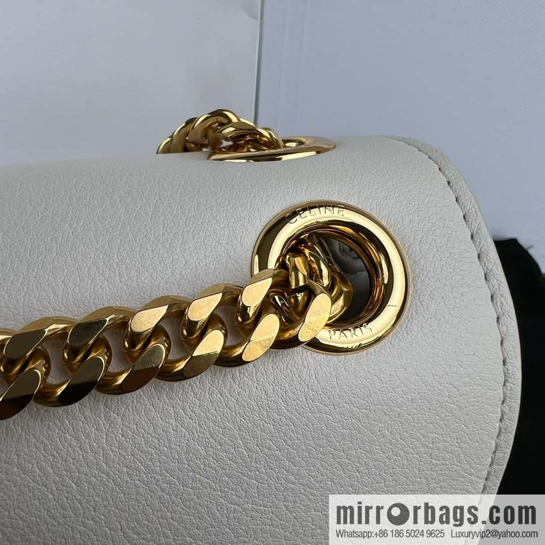 CELINE TEEN VICTOIRE Small soft cow leather (fabric) handbag 116593 white