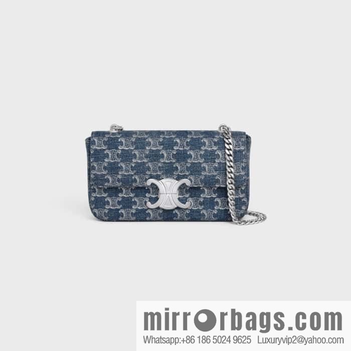 CELINE TRIOMPHE denim chain strap backpack 115202 denim