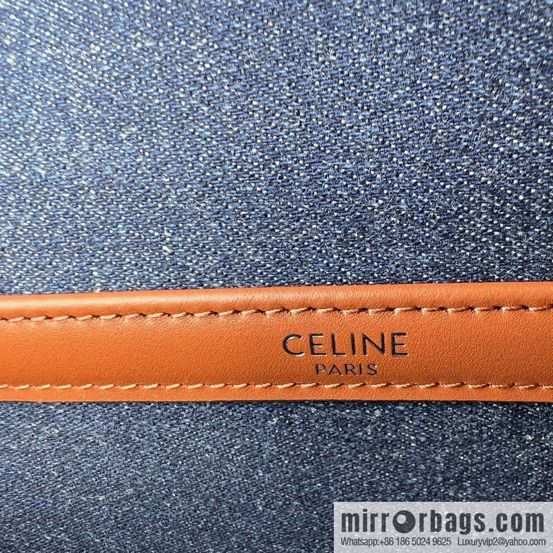 CELINE TRIOMPHE denim chain strap backpack 115202 denim