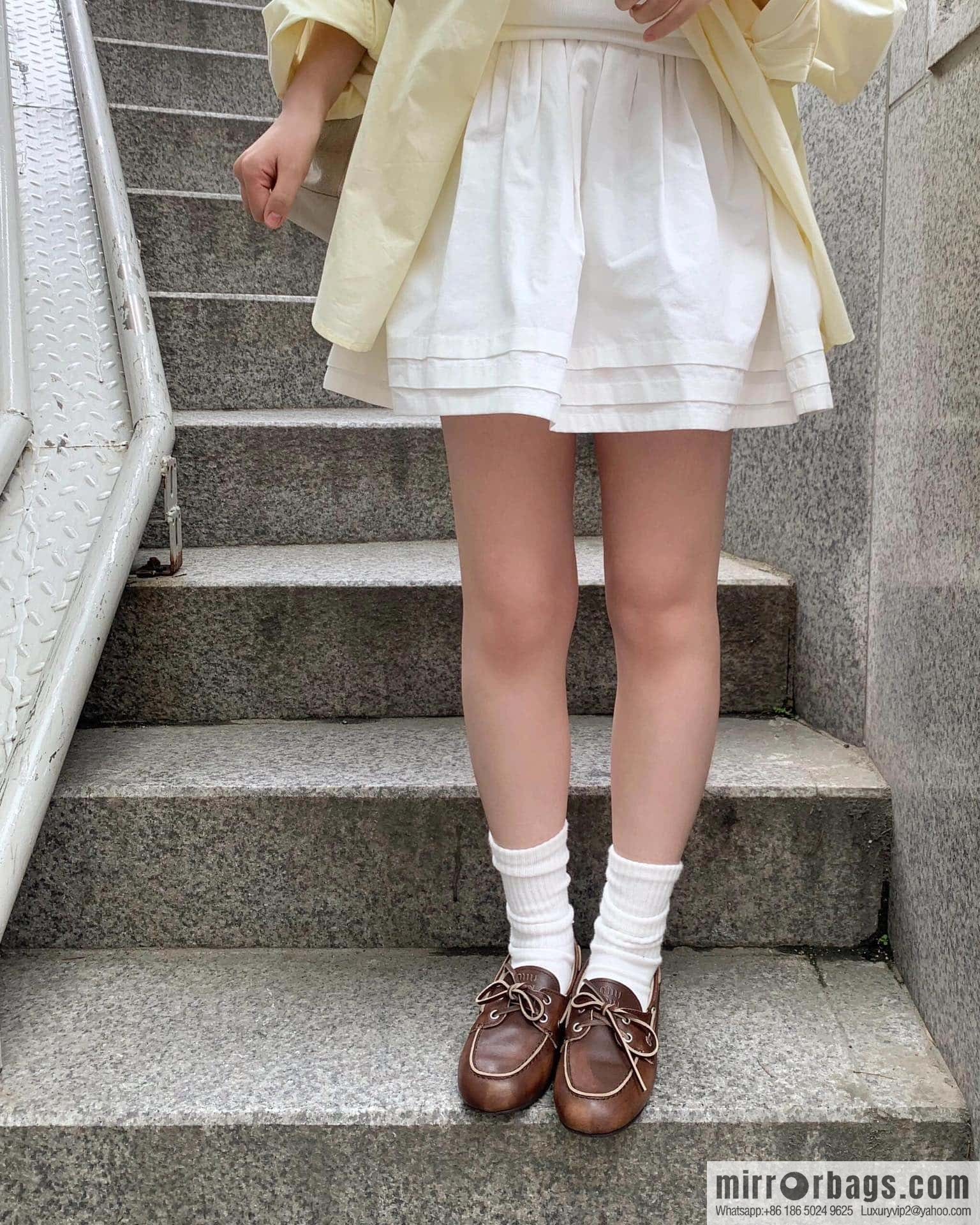 𝐌𝐢𝐮𝐌𝐢𝐮|| Miu Miu Bow Lace Up Sailing Flat Loafers