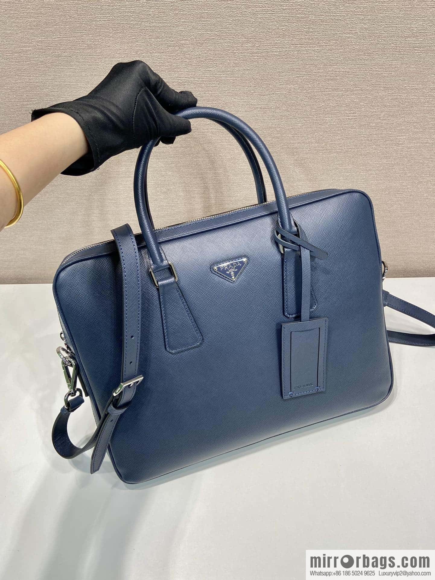 PRADA P home new briefcase 0368 blue