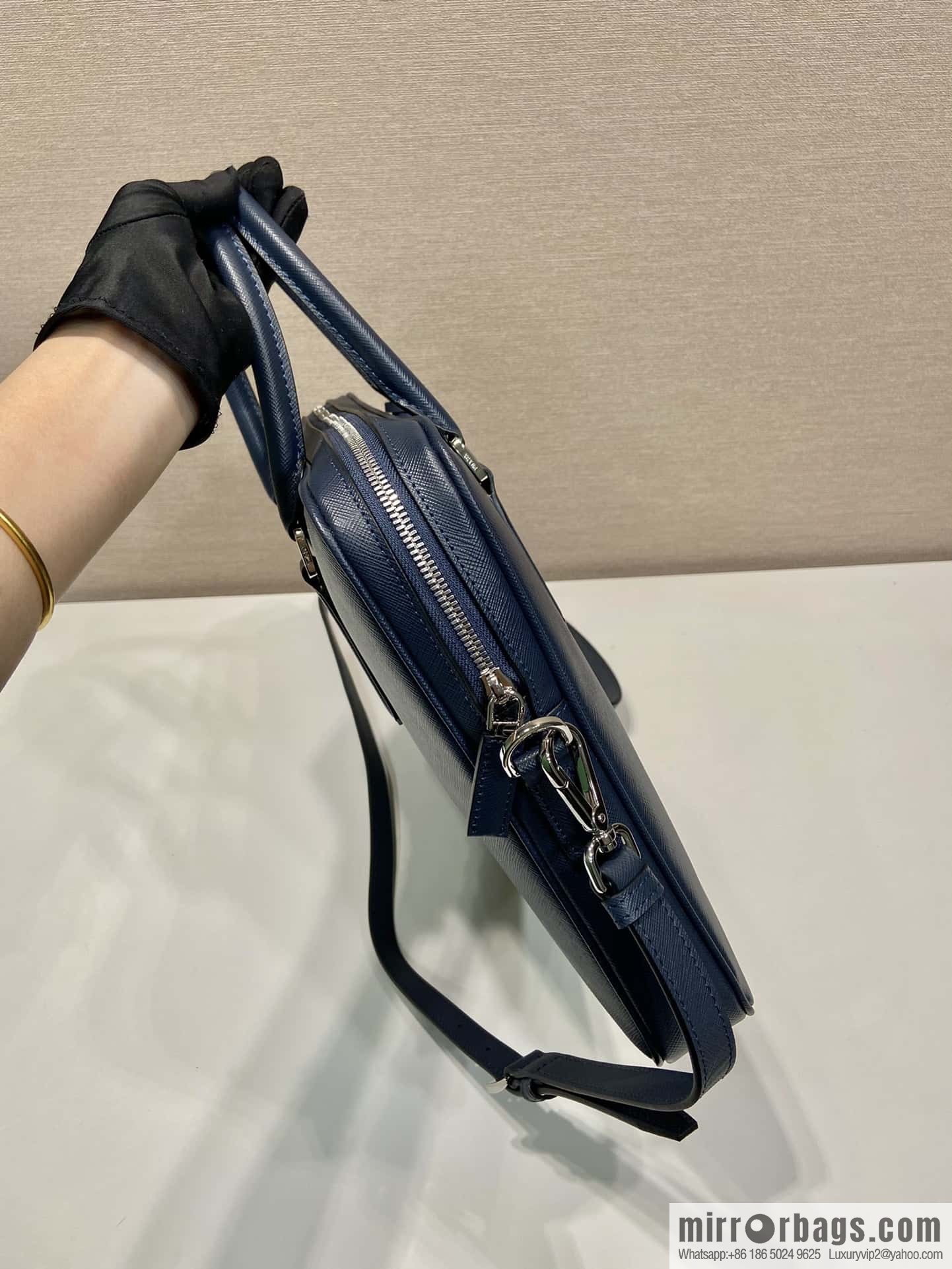 PRADA P home new briefcase 0368 blue