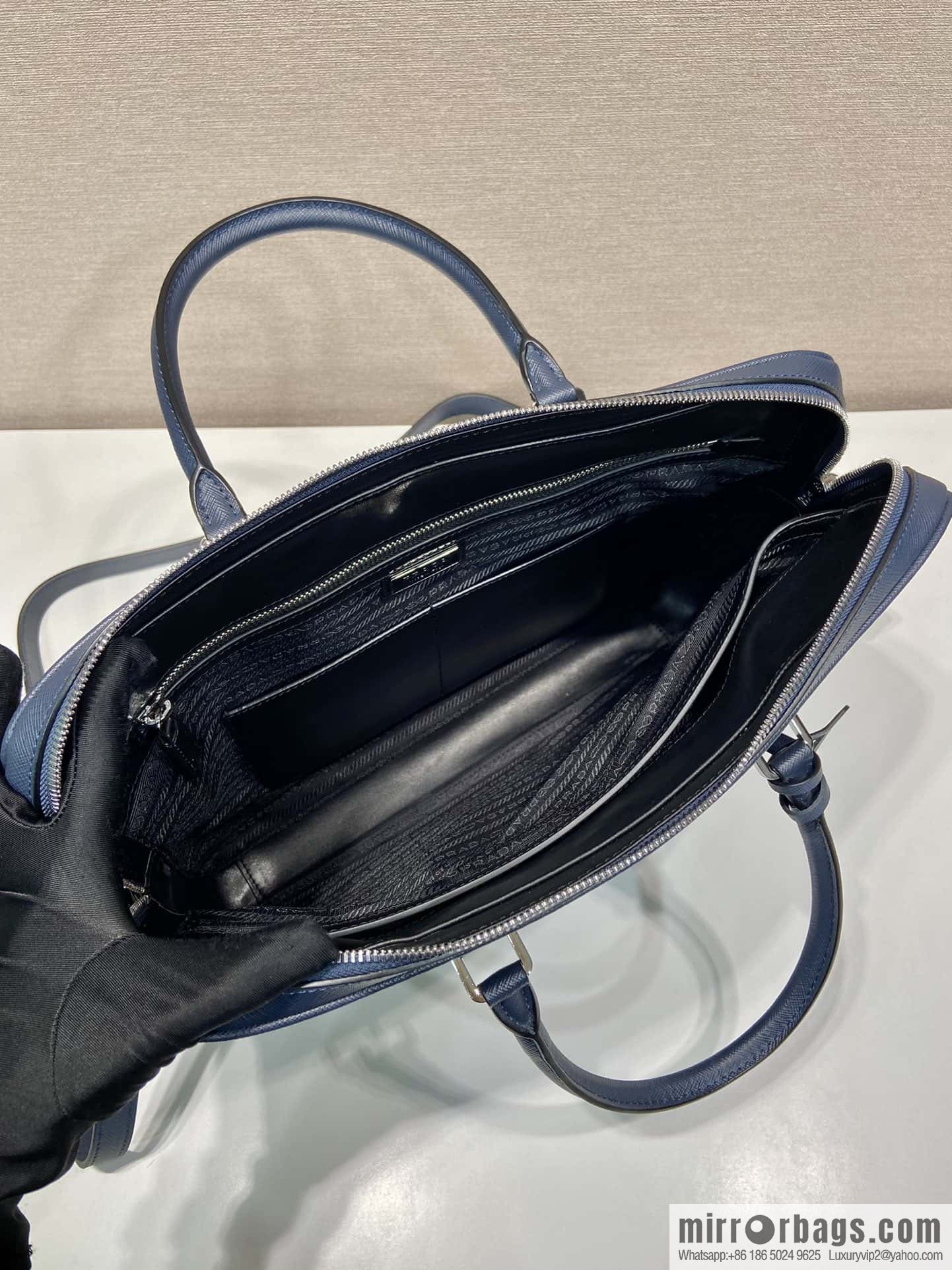PRADA P home new briefcase 0368 blue