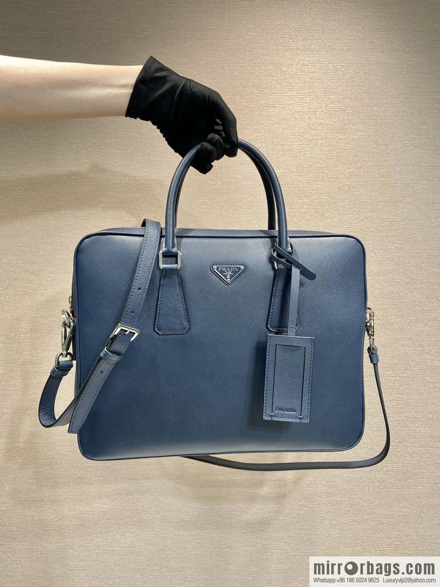 PRADA P home new briefcase 0368 blue
