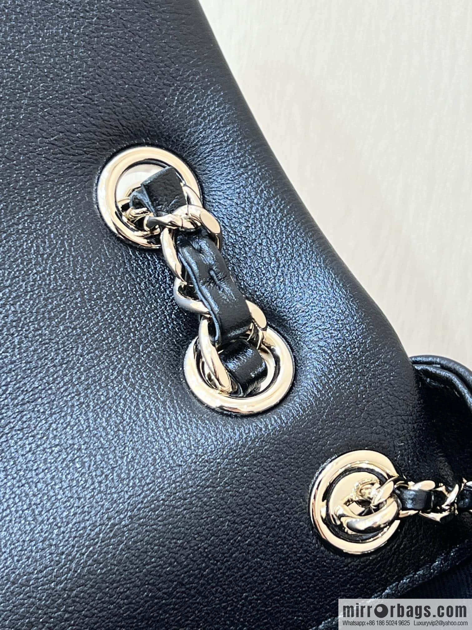 CHANEL 23P super hot frog double backpack AS3860 plain weave black