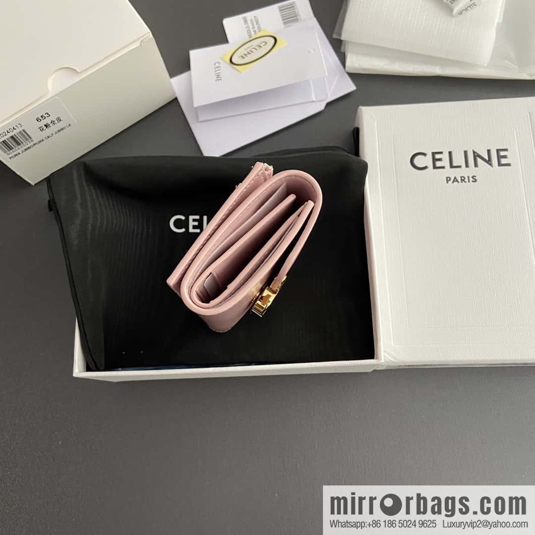 Celine TRIOMPHE glossy leather (fabric) short wallet 10l653DS3.04LU652