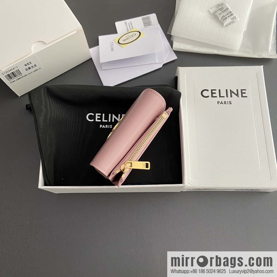 Celine TRIOMPHE glossy leather (fabric) short wallet 10l653DS3.04LU652