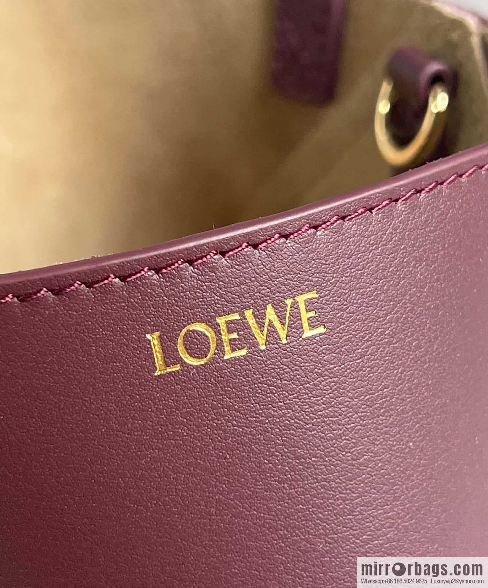 LOEWE puzzle folding series foldable tote bag 0695 burgundy