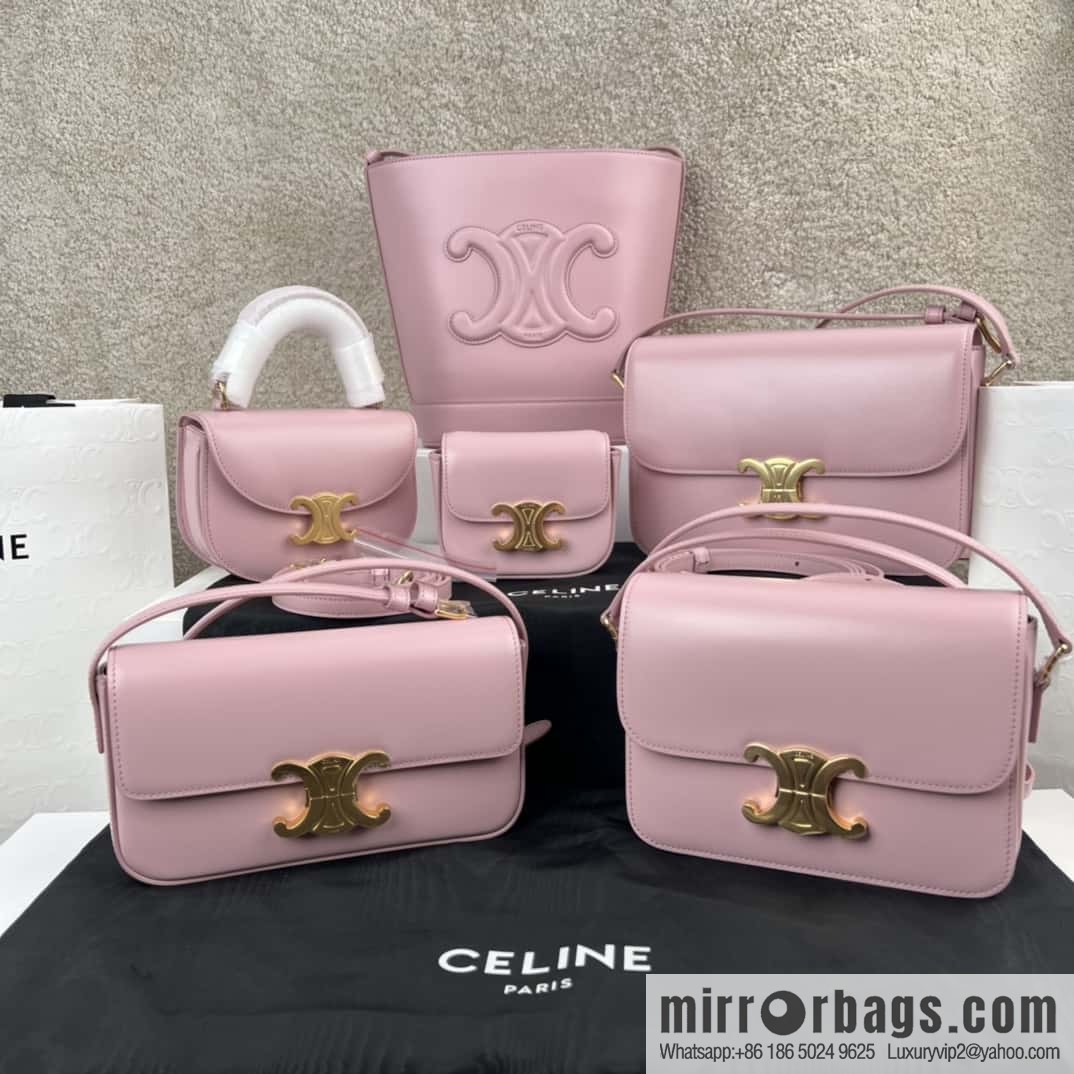 CELINE CUIR TRIOMPHE Small smooth leather bucket bag 198243