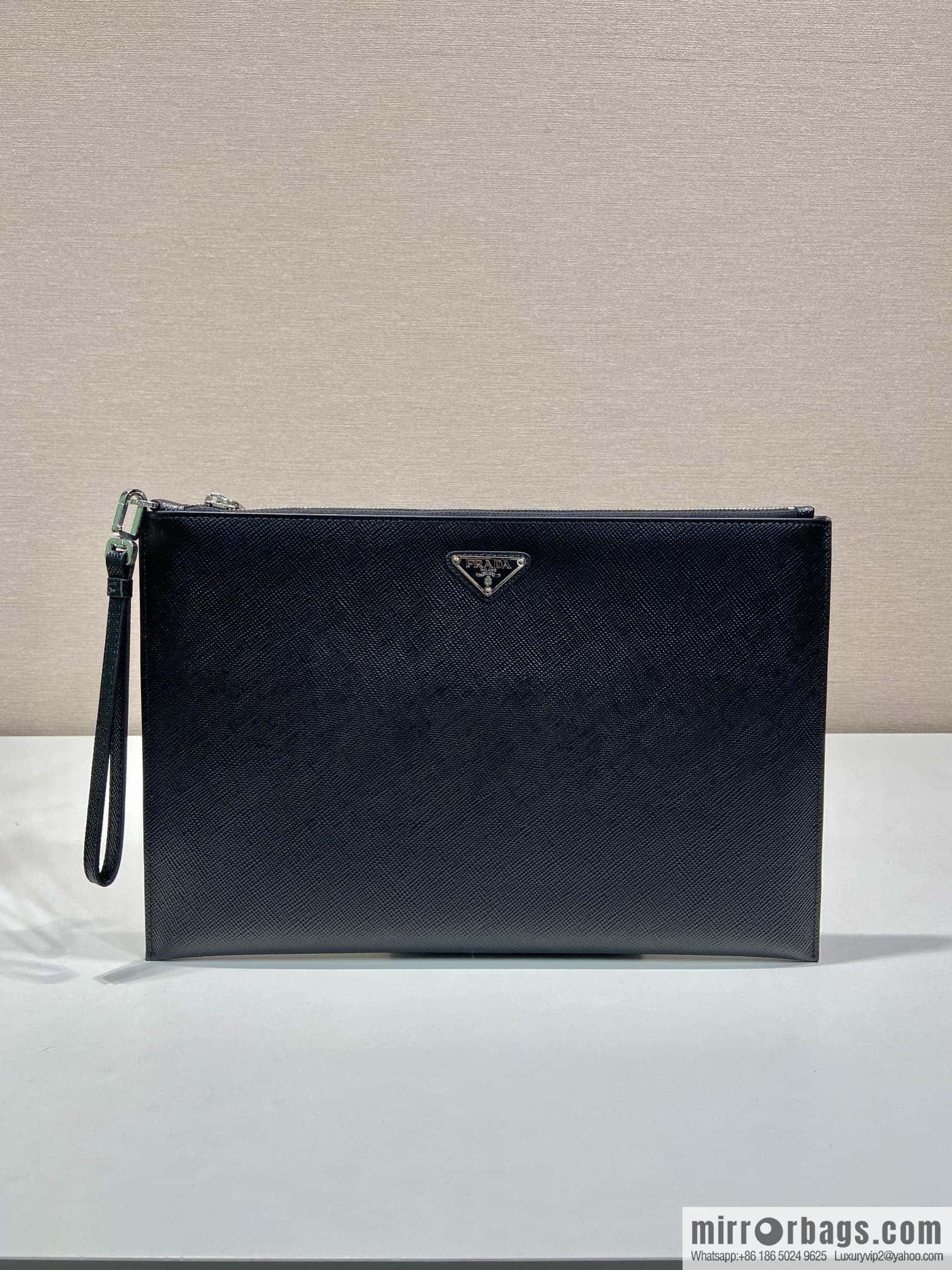 PRADA imported rough cross pattern leather handbag 2NG001