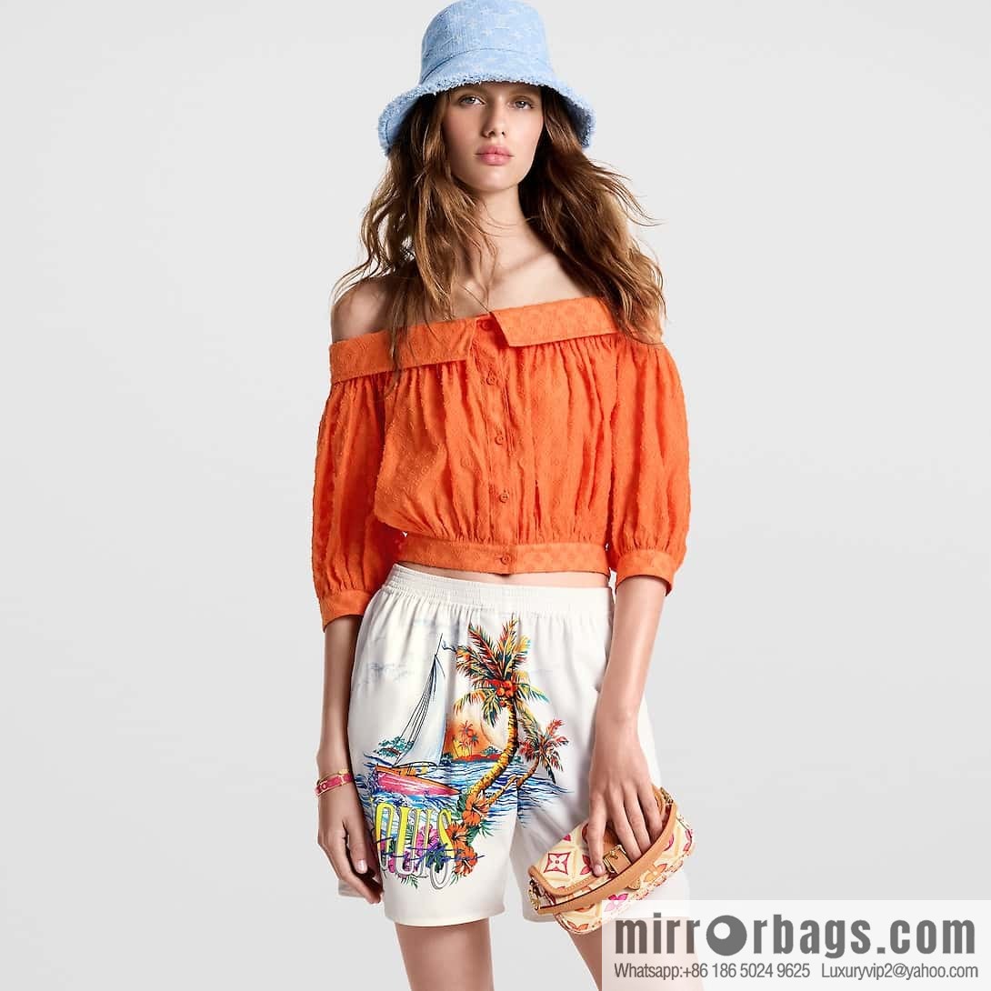 [Original order boutique] M83621 rose red printed mini baguette bag Nano Diane baguette handbag, rose red (2024 summer) By the Pool summer series