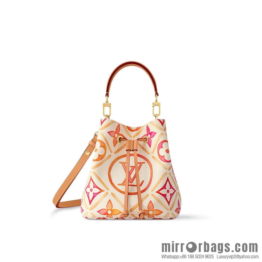 [Original single boutique] M25315 rose red printed small bucket bag series Néonoé BB handbag (summer 2024)