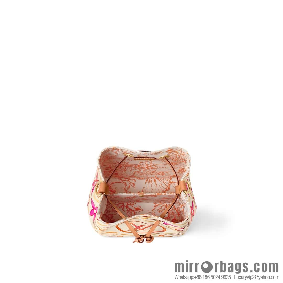 [Original single boutique] M25315 rose red printed small bucket bag series Néonoé BB handbag (summer 2024)