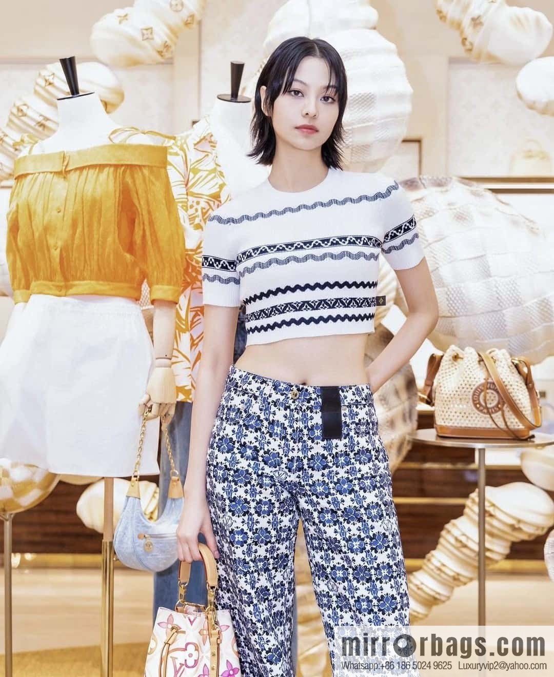 [Original single boutique] M25315 rose red printed small bucket bag series Néonoé BB handbag (summer 2024)