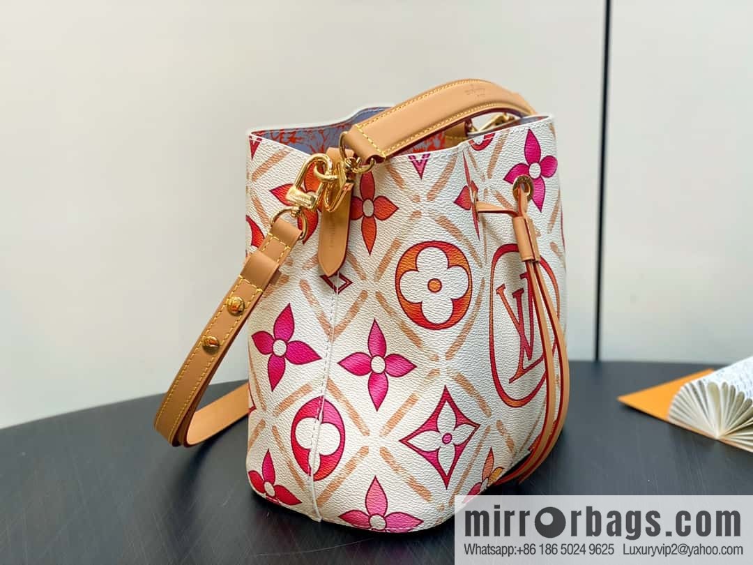 [Original single boutique] M25315 rose red printed small bucket bag series Néonoé BB handbag (summer 2024)